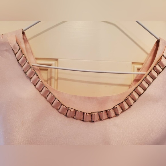 Jessica Simpson Pink Princess seamed party dress necklace detail & bow b… - Picture 7 of 9